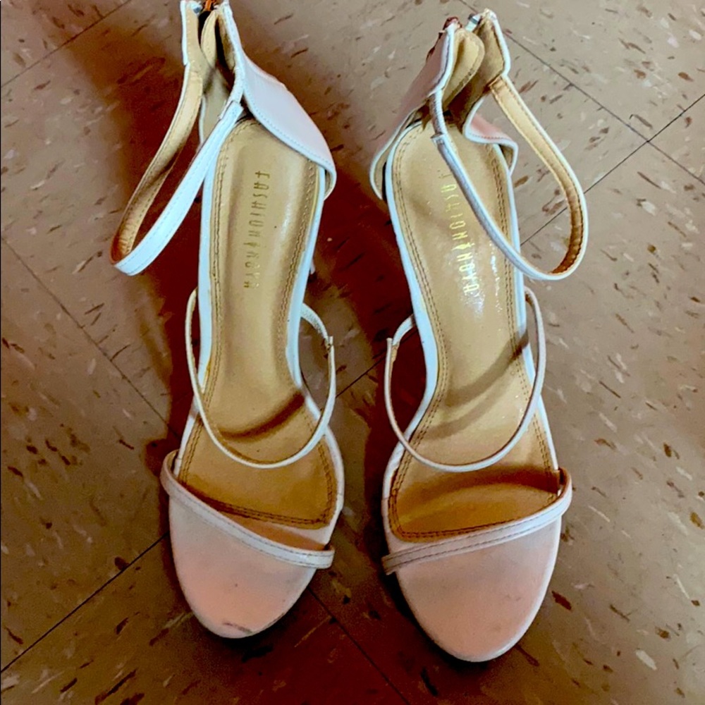 Fashion nova white heels